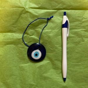 Small/medium evil eye handmade glass pendant